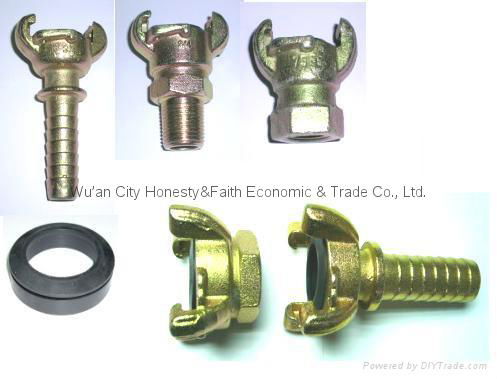 kc nipple air hose end coupling double bolts clamp