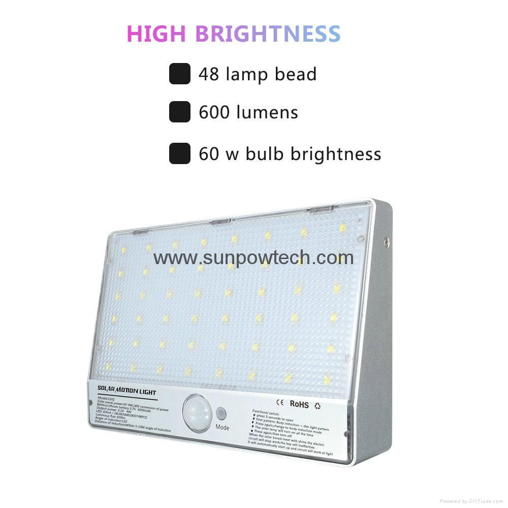 48 LED Solar Motion Sensor Super Bright Light 4W