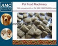 Pet food extruder with steam boiler