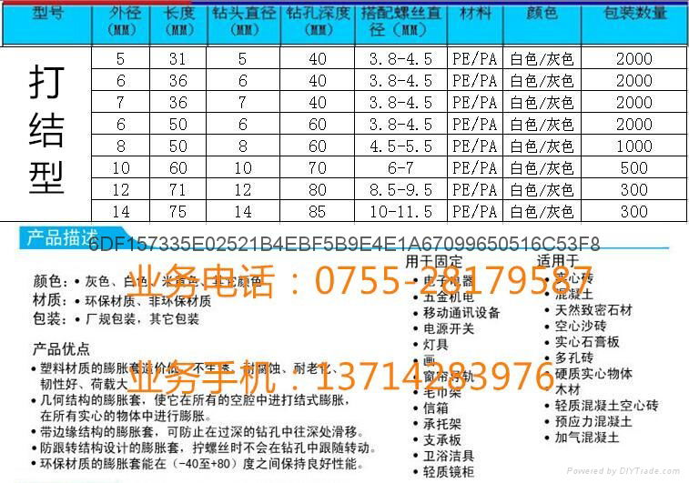 入牆膨脹管壁虎套 5