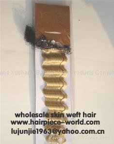 skin weft PU weft seamless hair invisible hair extension hand-made weft remyhair 4