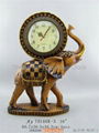 Woodcarving elephant clock