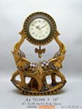 Woodcarving elephant clock