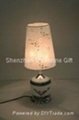 Fabric lamp for the metal plating and glass applique