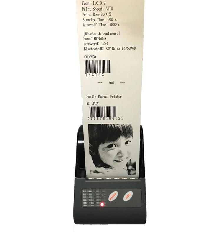 58mm Mini Bluetooth Printer For Android mobile Printing Barcode QR Code label 2