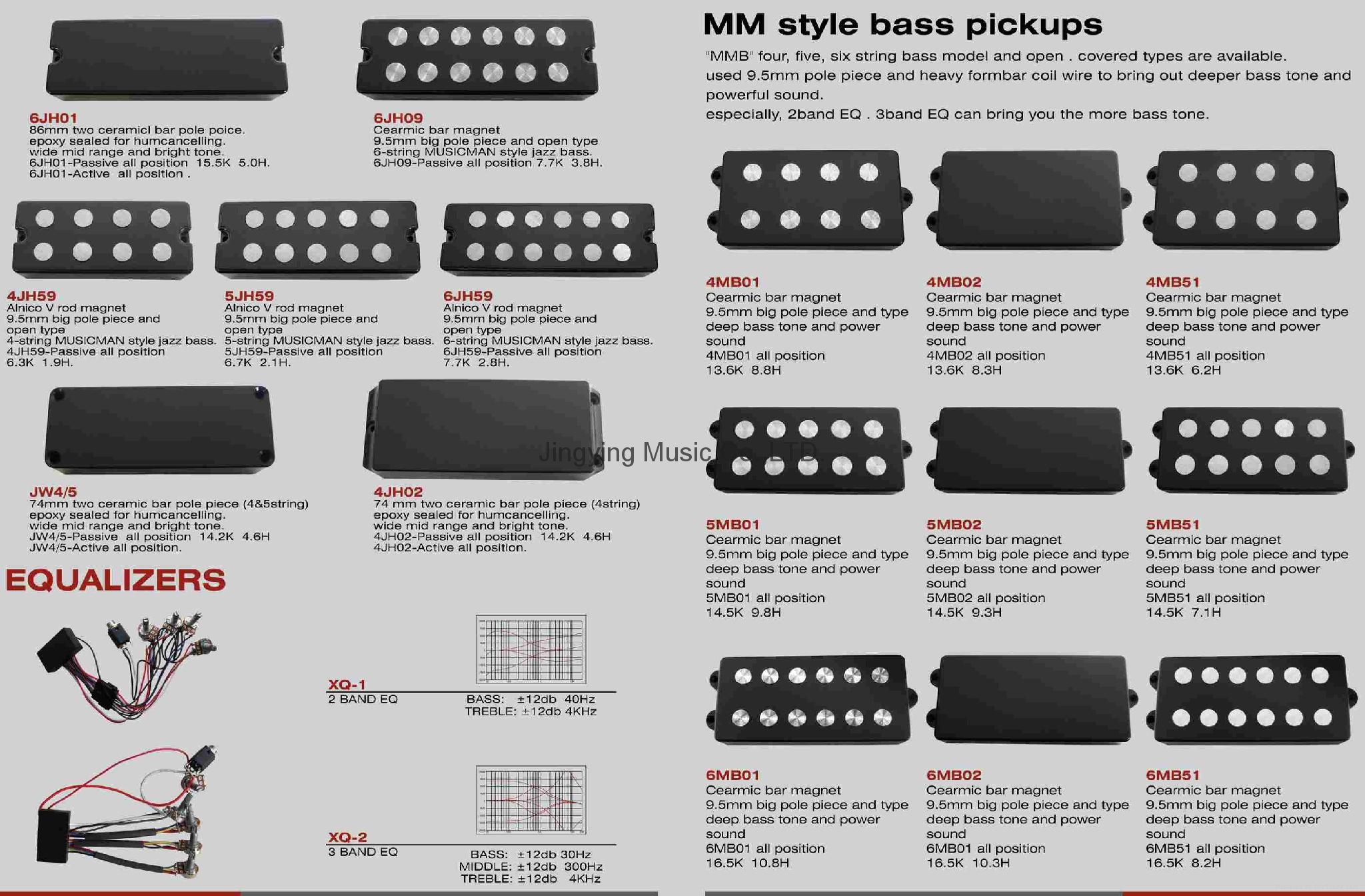 J Bass pickups and MM style Bass pickups JH MB Serises Custom (China Manufacturer) Musical