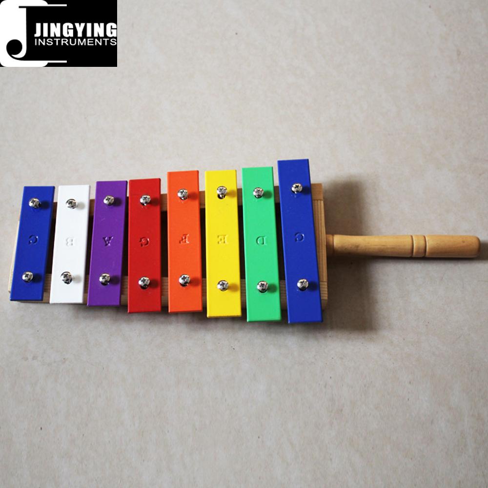 Children Percussion Instrument Colorful 8 Tone Aluminum Metallophone