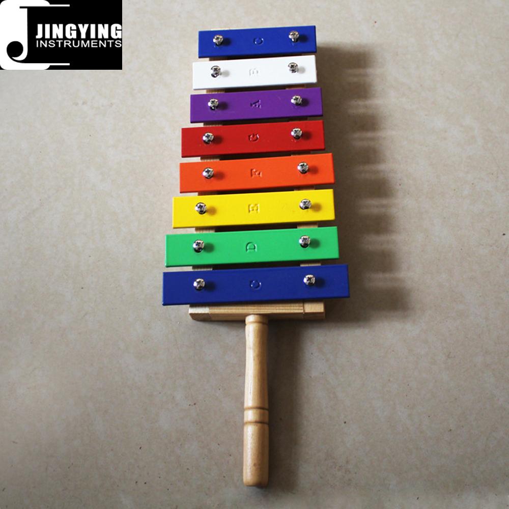Children Percussion Instrument Colorful 8 Tone Aluminum Metallophone