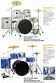 5pcs PVC Cover Drum Sets/Drum Kits