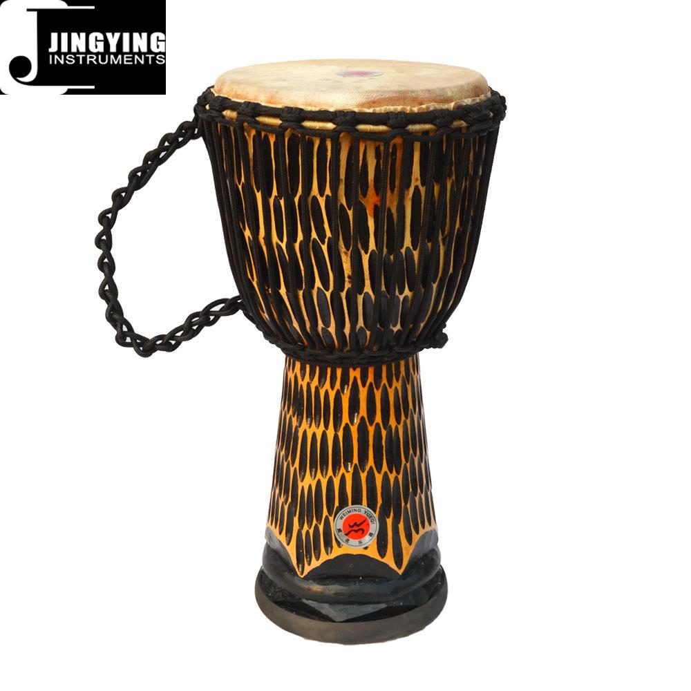 11 Inch African Hardwood Carvings Polished African Drums HWCAD11