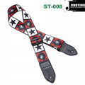 1.5M Length Thermal Transfer Pattern Thickened Leather Heads Folk Guitar Straps