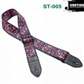 1.5M Length Thermal Transfer Pattern Thickened Leather Heads Folk Guitar Straps