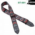 1.5M Length Thermal Transfer Pattern Thickened Leather Heads Folk Guitar Straps