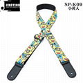 130CM Length Wash Water Cartoon Canvas Fabric PU Head Ukulele Straps