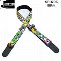 130CM Length Wash Water Cartoon Canvas Fabric PU Head Ukulele Straps