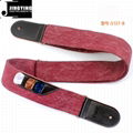 Vintage Denim Straps Leather Head Electric Guitar Straps with Guitar Pick Bags