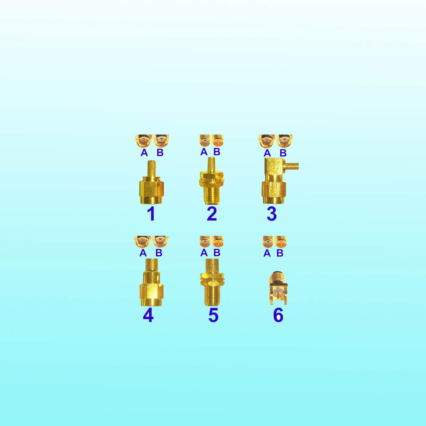 Plating Gold SMA Male, Female Connector