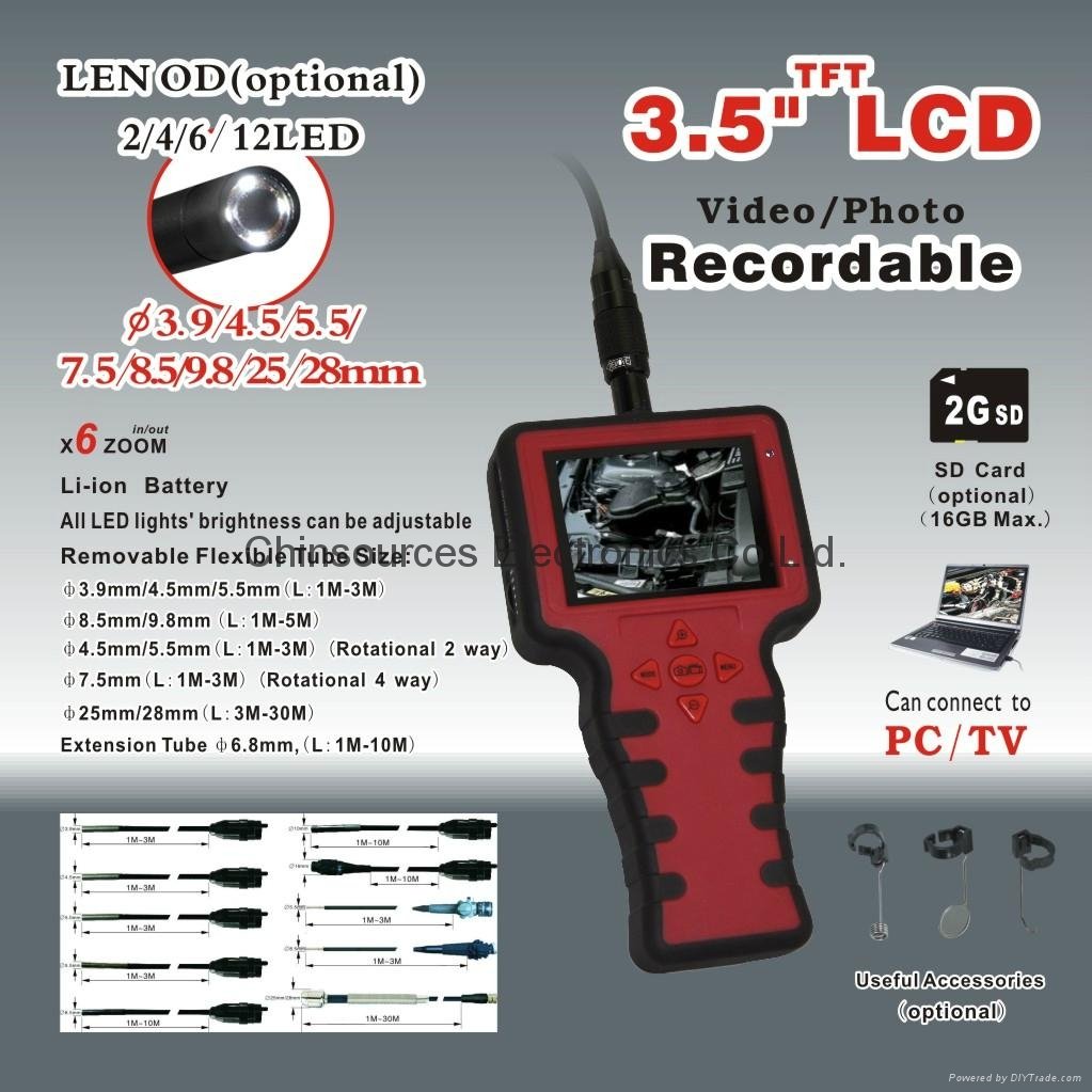 88D--5530L3    5.5mm Camera Head Rechargable Video Memory Inspection Camera