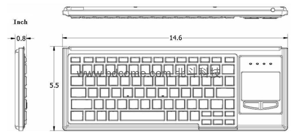 医疗键盘带触摸板KM88F  表面可水洗 可选背光 2