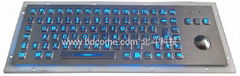 Industrial Metal Kiosk Keyboard with trackball & backlight KB6F