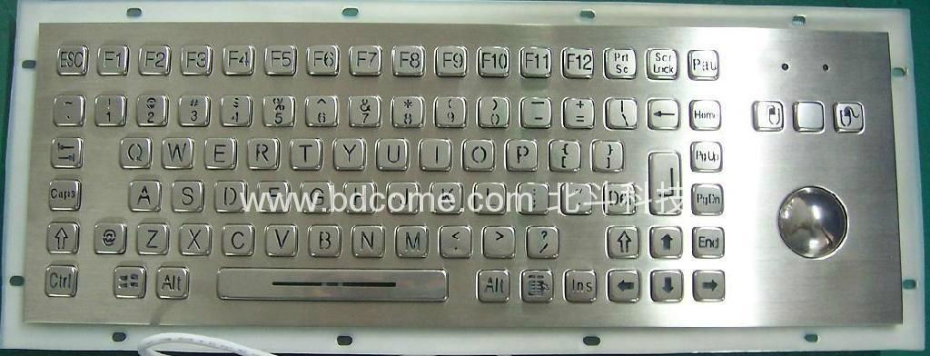 Industrial Metal Kiosk Keyboard with trackball & backlight KB6F 2