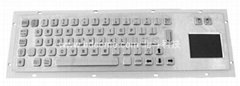 Industrial Stainless Steel Metal Kiosk Keyboard with Touchpad KB6G