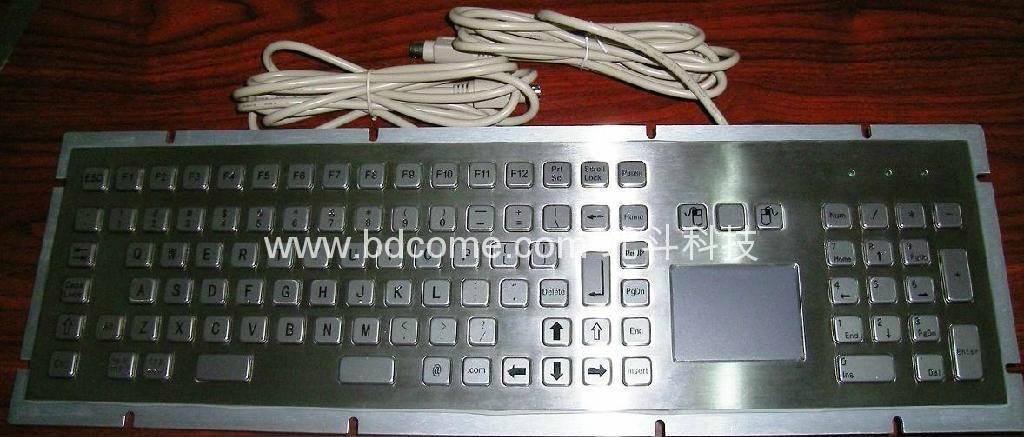 不锈钢金属工业键盘带轨迹球或触摸板KB6H 2