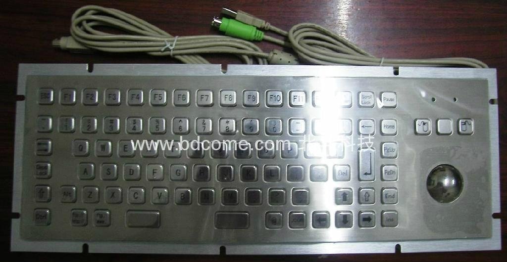 不锈钢金属工业键盘带轨迹球KB6H1