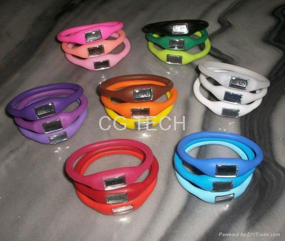 Silicone silicon anion ion wrist sport sports wristband digital watch 