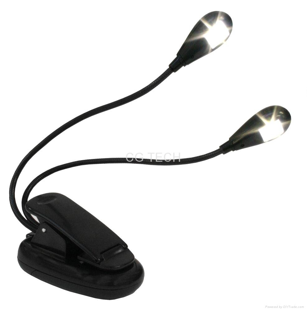  Clip On Dual LED ebook MUSIC Stand Reading Light  FOR KINDLE BOOKS