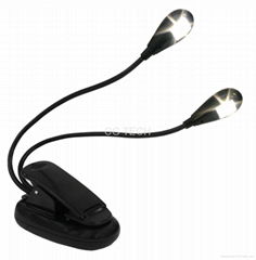 Clip On Dual LED ebook MUSIC Stand Reading Light  FOR KINDLE BOOKS