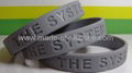 12mm Solid Color Debossed Silicone Wristbands 