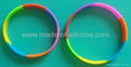  Segmented Color Debossed Silicone Wristbands