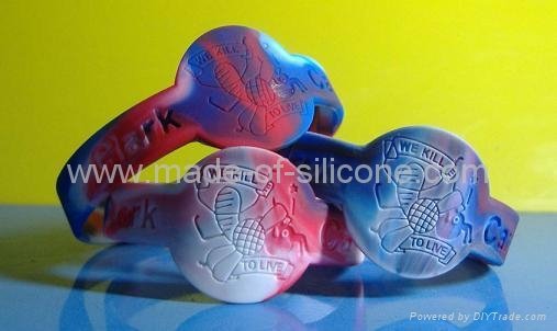 Watch Shape Deboosed Silicone Wristbands 4