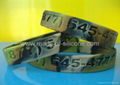 Camouflage Color Deboosed Silicone Wristband 