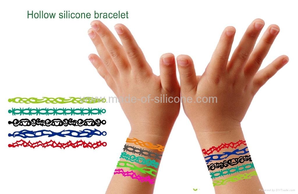 hollow out silicone wristband; Pierced silicone bracelet 2