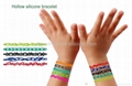 hollow out silicone wristband; Pierced silicone bracelet