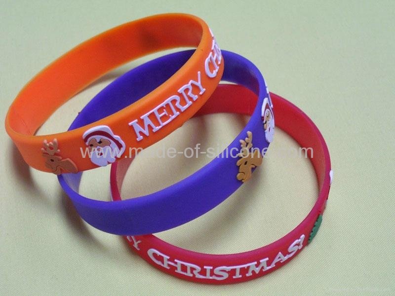 12mm Embossed Printed Silicone Wristbands 5