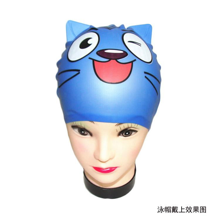 Cat Silicone Swimming  Caps  4