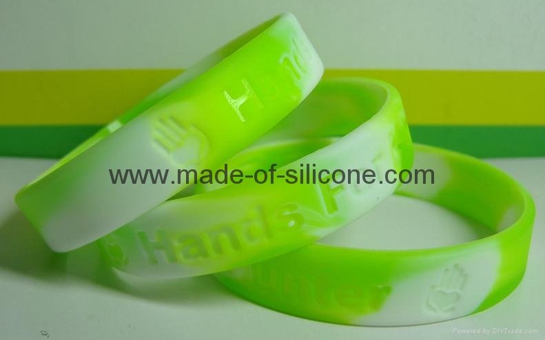 Swirled Color Debossed Silicone Wristbands 4