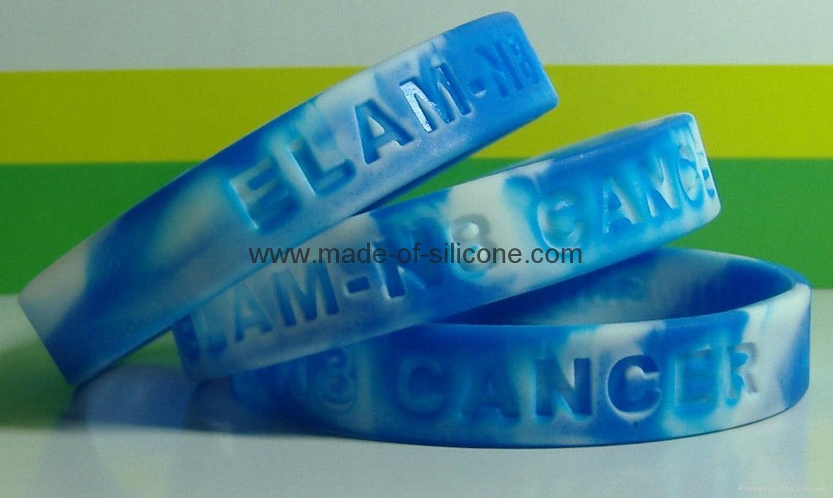 Swirled Color Debossed Silicone Wristbands 7