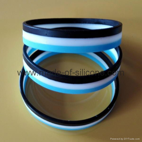 Segmented 3 Colors Silicone Wristband 2