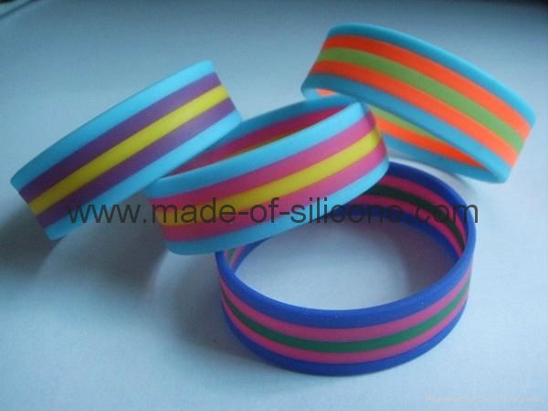 Segmented 5 Colors Silicone Wristbands 2