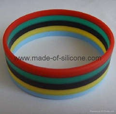 Segmented 5 Colors Silicone Wristbands