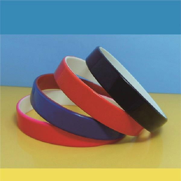 12mm Color coated silicone wristbands 