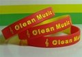 12mm Segmented  Color Debossed Ink Filled Silicone Wristbands 3
