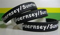 12mm Segmented  Color Debossed Ink Filled Silicone Wristbands 5