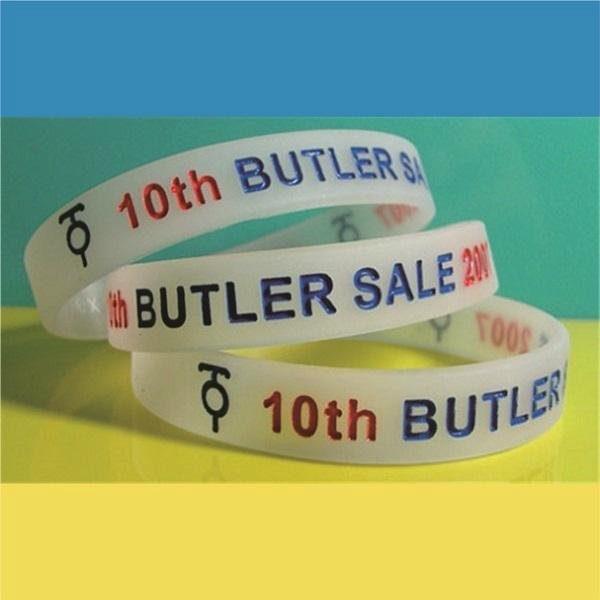 12mm Translucent  Debossed  Color Filled Silicone Wristbands