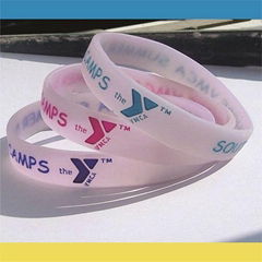 12mm Ultraviolet Ray Sensor Color Filled Silicone Wristbands