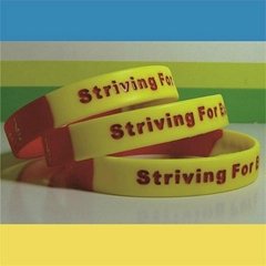 12mm Segmented  Color Debossed Ink Filled Silicone Wristbands